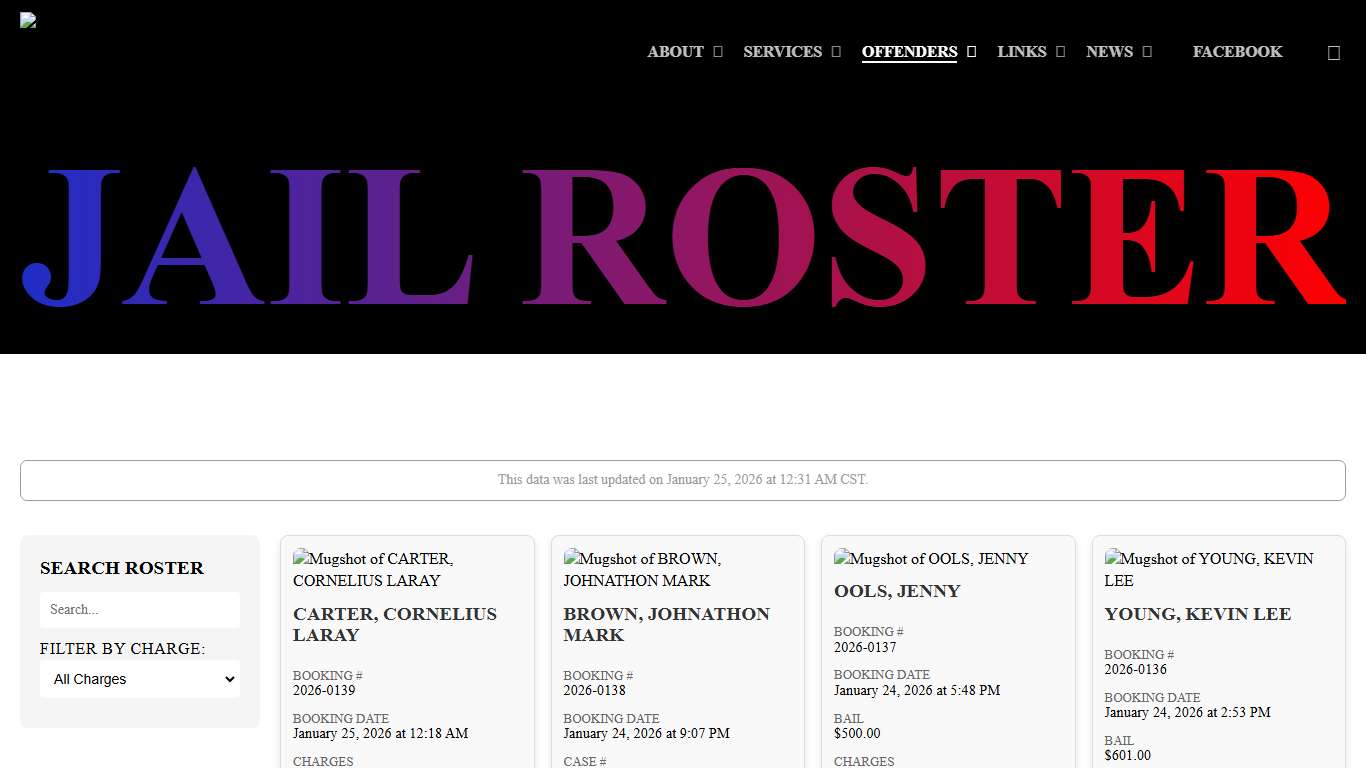 Jail Roster - Pittsburg County Sheriff's Office