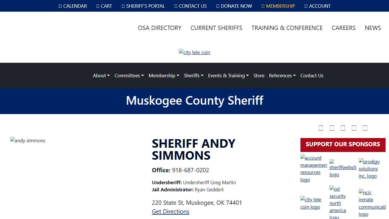 Muskogee Sheriff Andy Simmons - Oklahoma Sheriff's Association